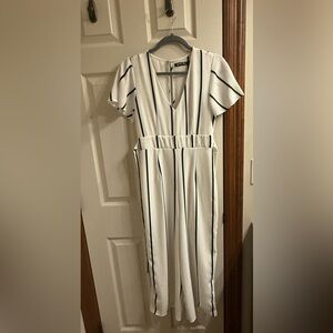 Crystal Sky dress white with black strips